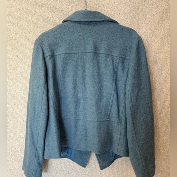 CHICO'S‎ Wool  Women Size 3 (XL) Moto Jacket Zip Up blue - Picture 8 of 8